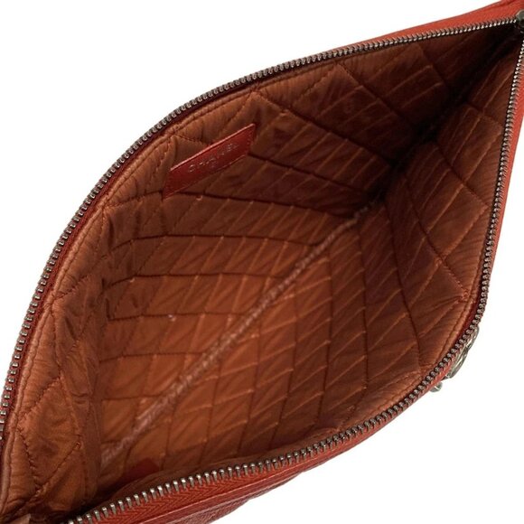 Auth CHANEL Boy Chanel / Matelasse Red Calfskin Clutch Bag - Picture 8 of 16